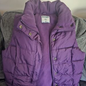 Old navy purple puffer vest size small
